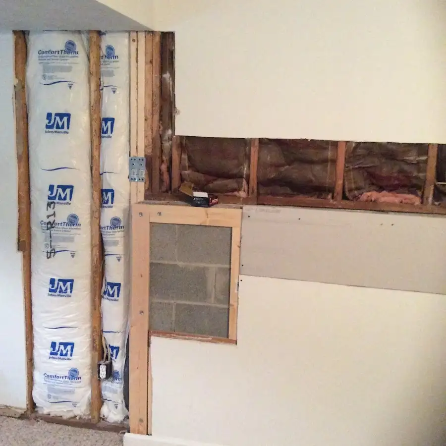Wall insulation replacement during Basement Flood Cleanup in Krum